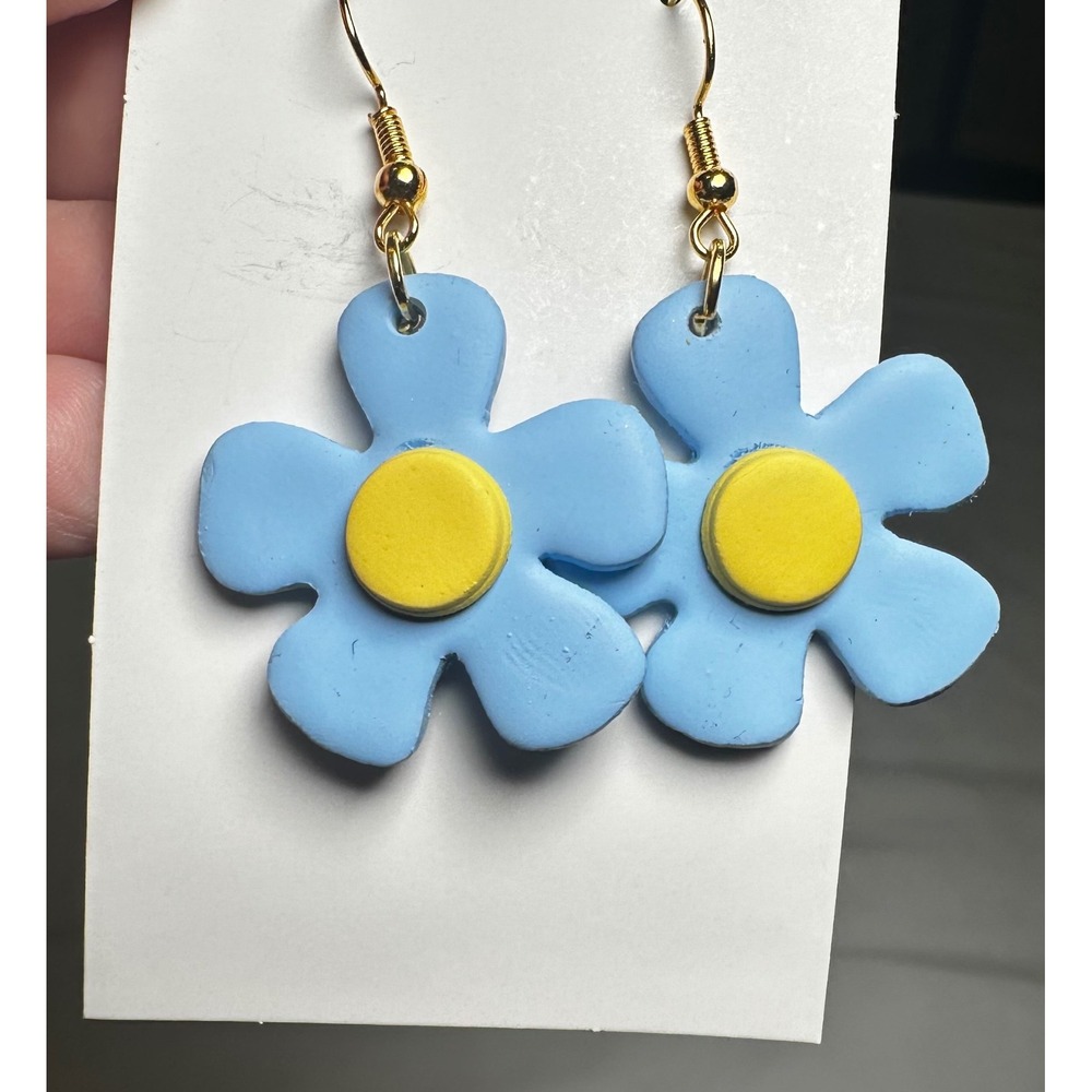 Unique Handmade Earring by Julissas Jewelry Spring Flower Power Polymer Clay